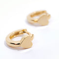 Mini Heart Stationed Huggie Hoops - Pale Gold
