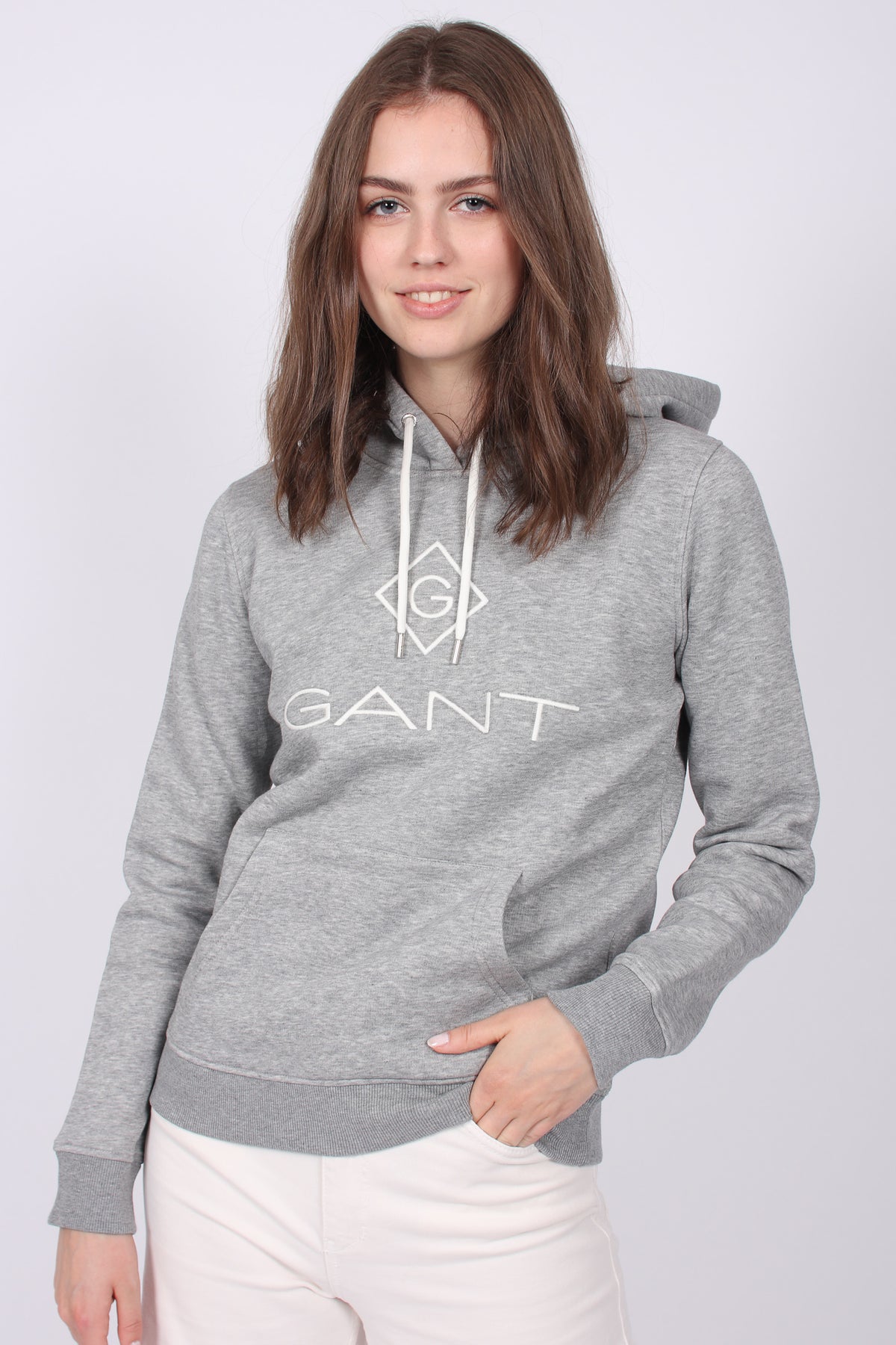 Gant Lock Up Sweat Hoodie - Grey Melange - GANT - Gensere - VILLOID.no