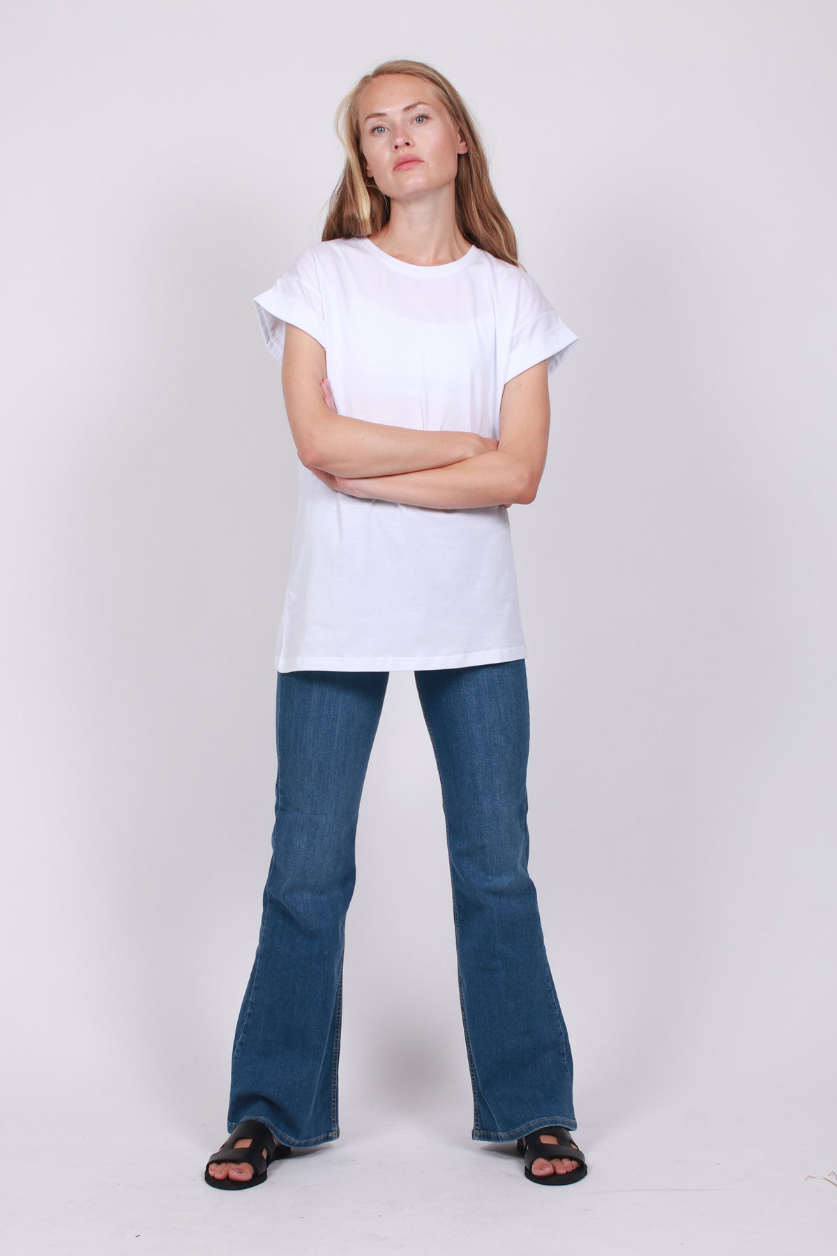 Alva Plain Tee - White - Moss Copenhagen - T-skjorter & Topper - VILLOID.no