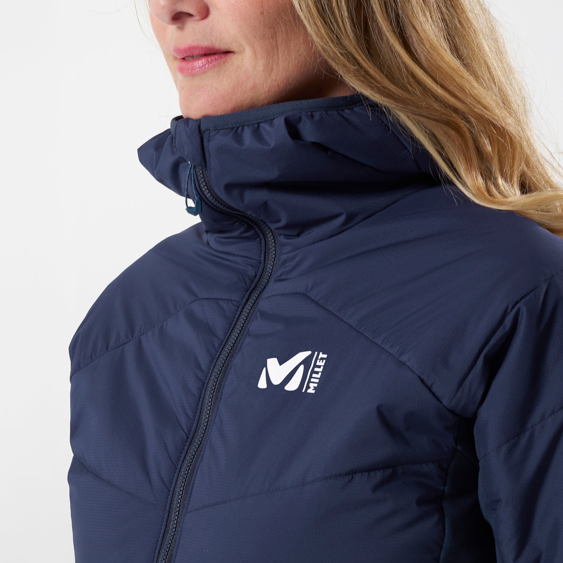 M White Primaloft Hoodie - Saphir