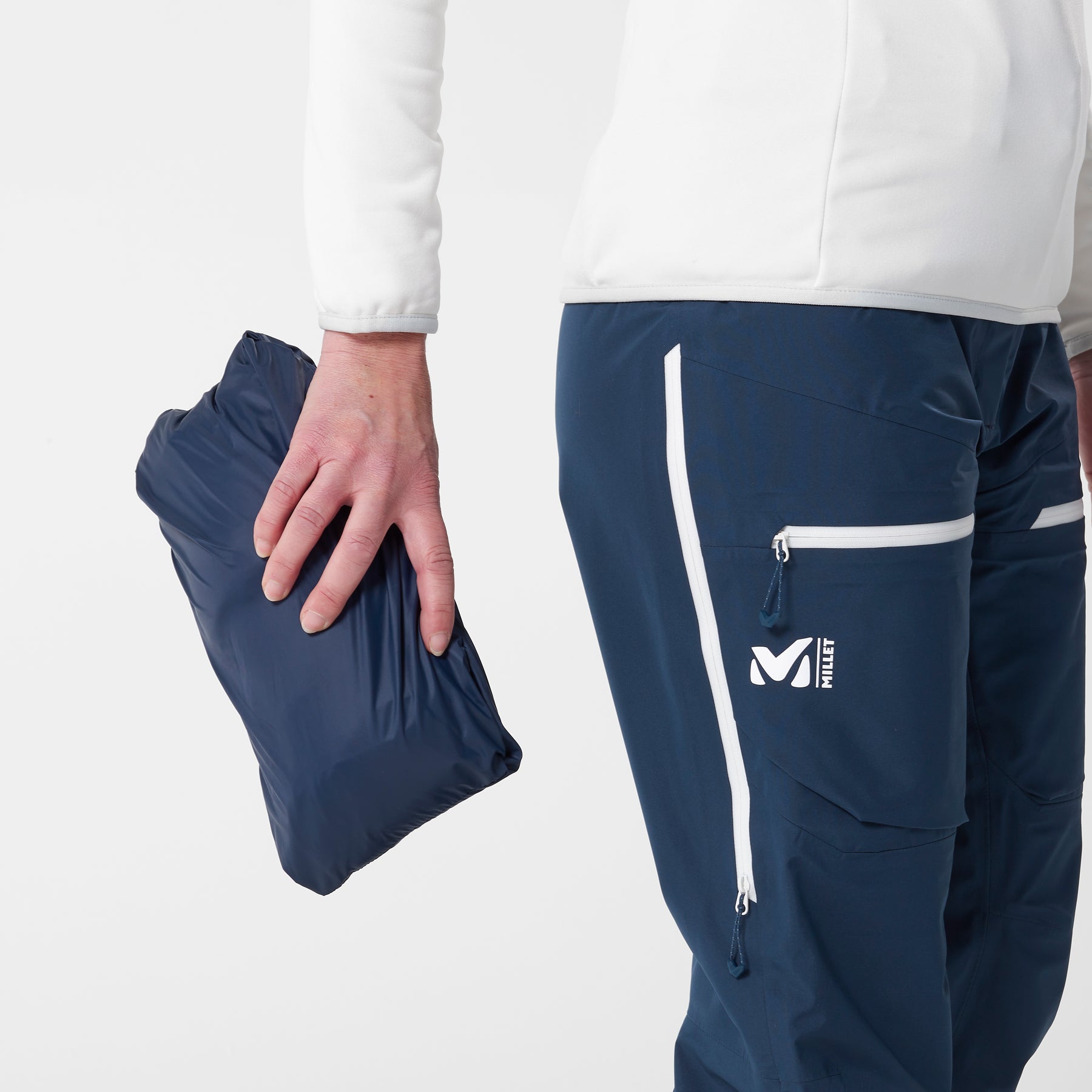 M White Primaloft Hoodie - Saphir