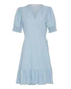 Emery Lyanna Ss Wrap Dress - Mid Blue Wash