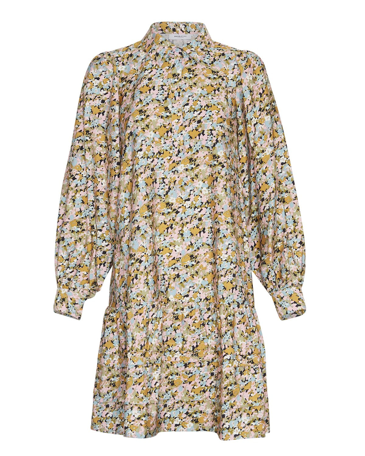 Minetta Benina Short Dress Aop - D Tobacco Flower