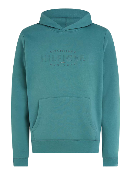 Hilfiger Curve Logo Hoody - Frosted Green