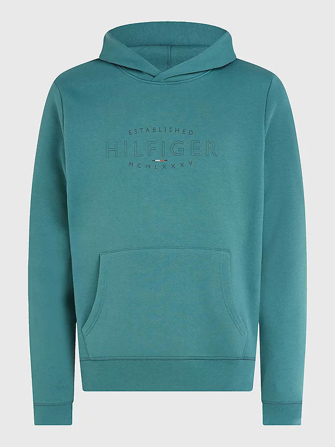 Hilfiger Curve Logo Hoody - Frosted Green