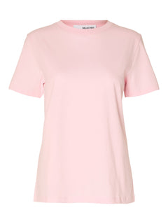 Myessential Ss O-Neck Tee - Cradle Pink