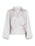Mille Heavy Sateen Blouse - Ivory