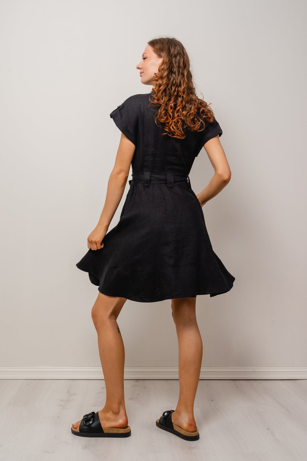 Addison Linen Dress - Black