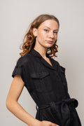 Addison Linen Dress - Black