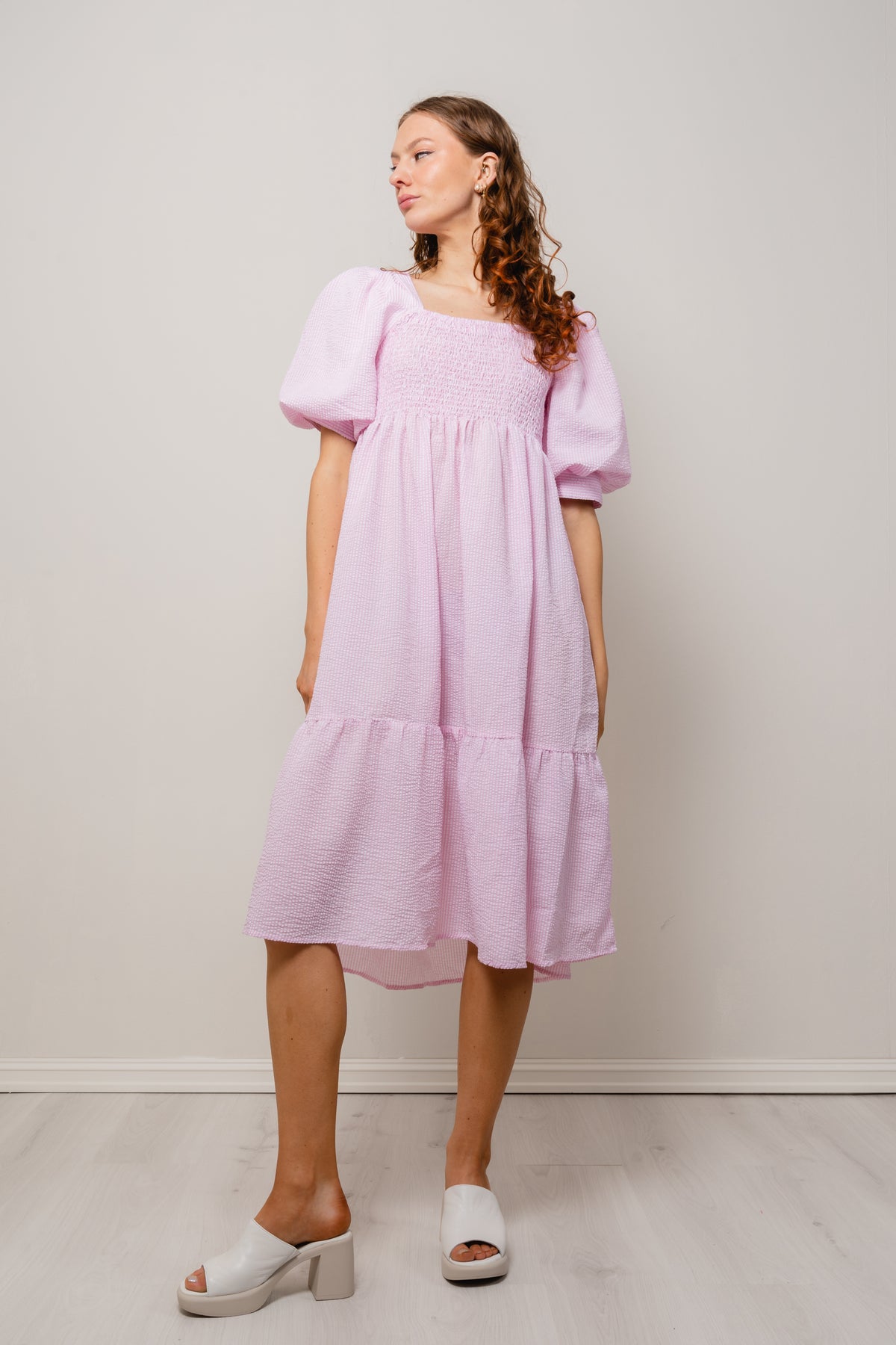 Cheri Stripe Dress - Pink/White