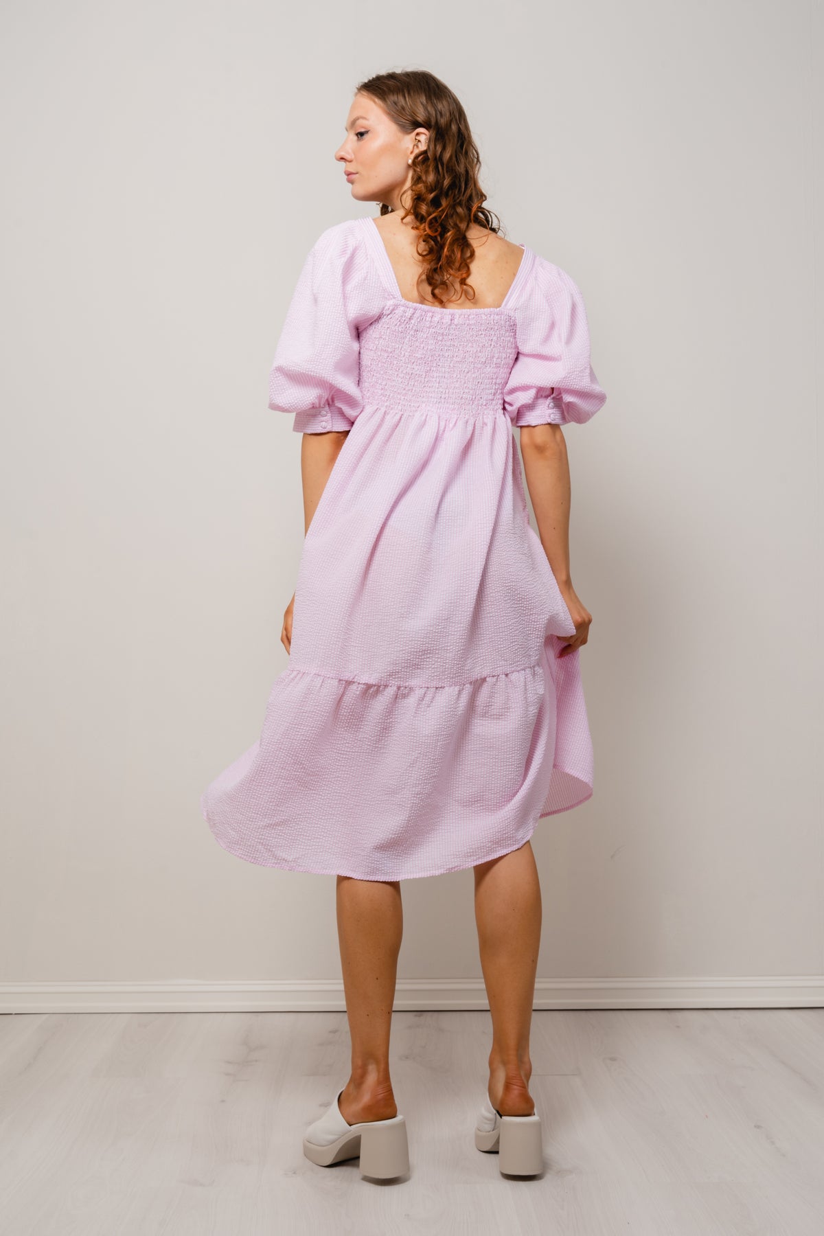 Cheri Stripe Dress - Pink/White