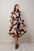 BasiraIW Wrap Dress - Pink Poetic Flower