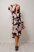 BasiraIW Wrap Dress - Pink Poetic Flower
