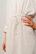 Viva Ls Short Linen Dress - Sandshell
