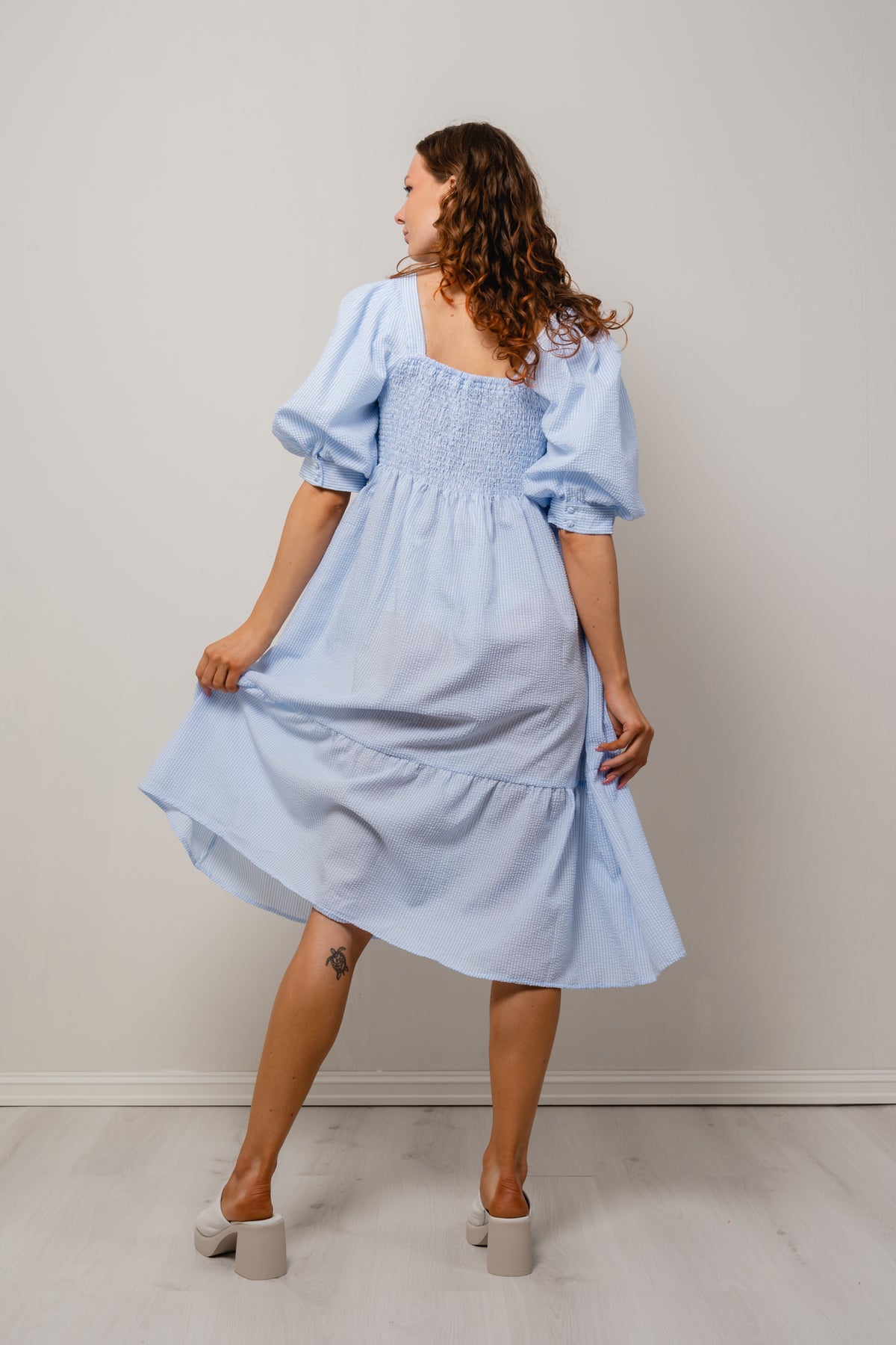 Cheri Stripe Dress - Blue/White