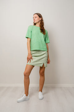 Liliana Me 2/4 Knit O-Neck - Absinthe Green Melange