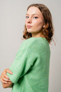 Liliana Me 2/4 Knit O-Neck - Absinthe Green Melange