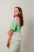 Liliana Me 2/4 Knit O-Neck - Sweet Lilac Absinthe And Birch