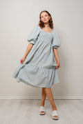 Cheri Stripe Dress - Green/White