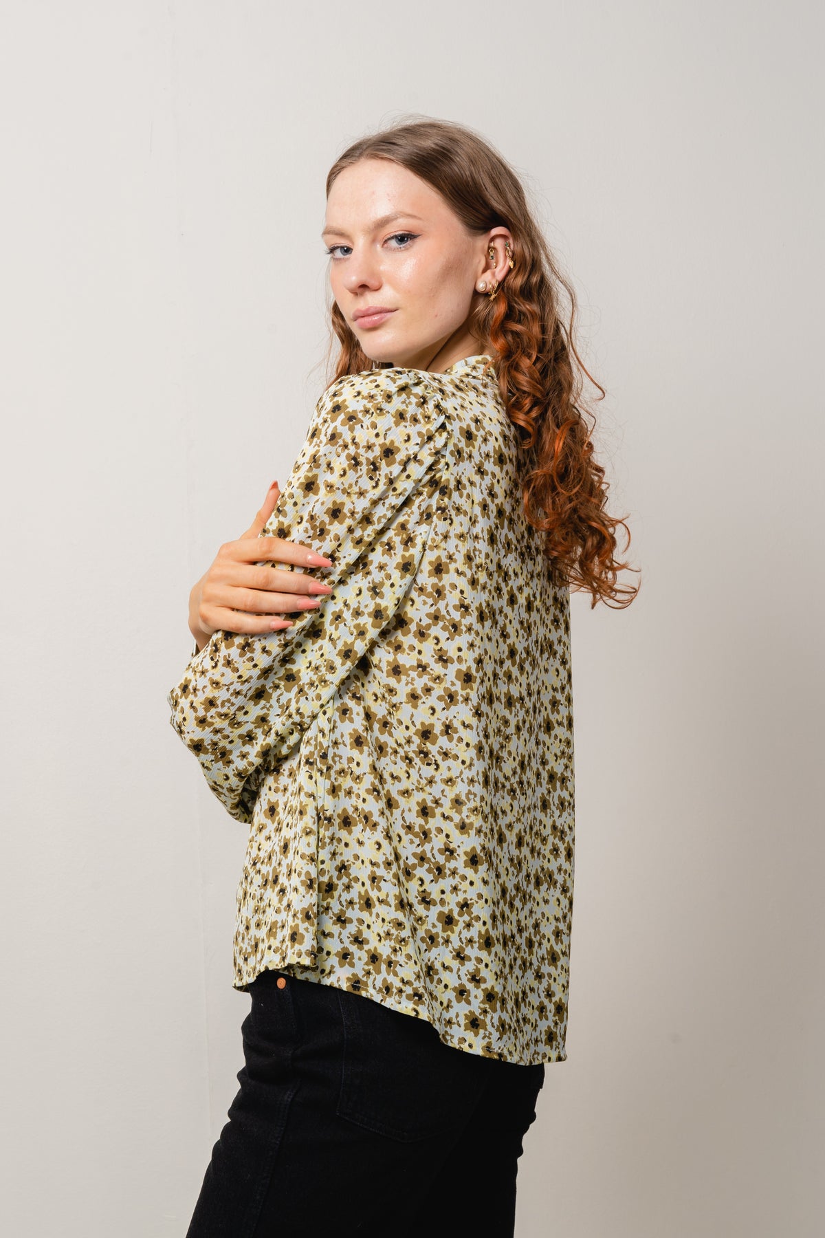 Adalia Rikkelie Top - Green Flowers