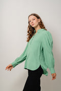 Viva Ls Linen Top - Absinthe Green