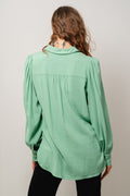 Viva Ls Linen Top - Absinthe Green