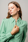 Viva Ls Linen Top - Absinthe Green