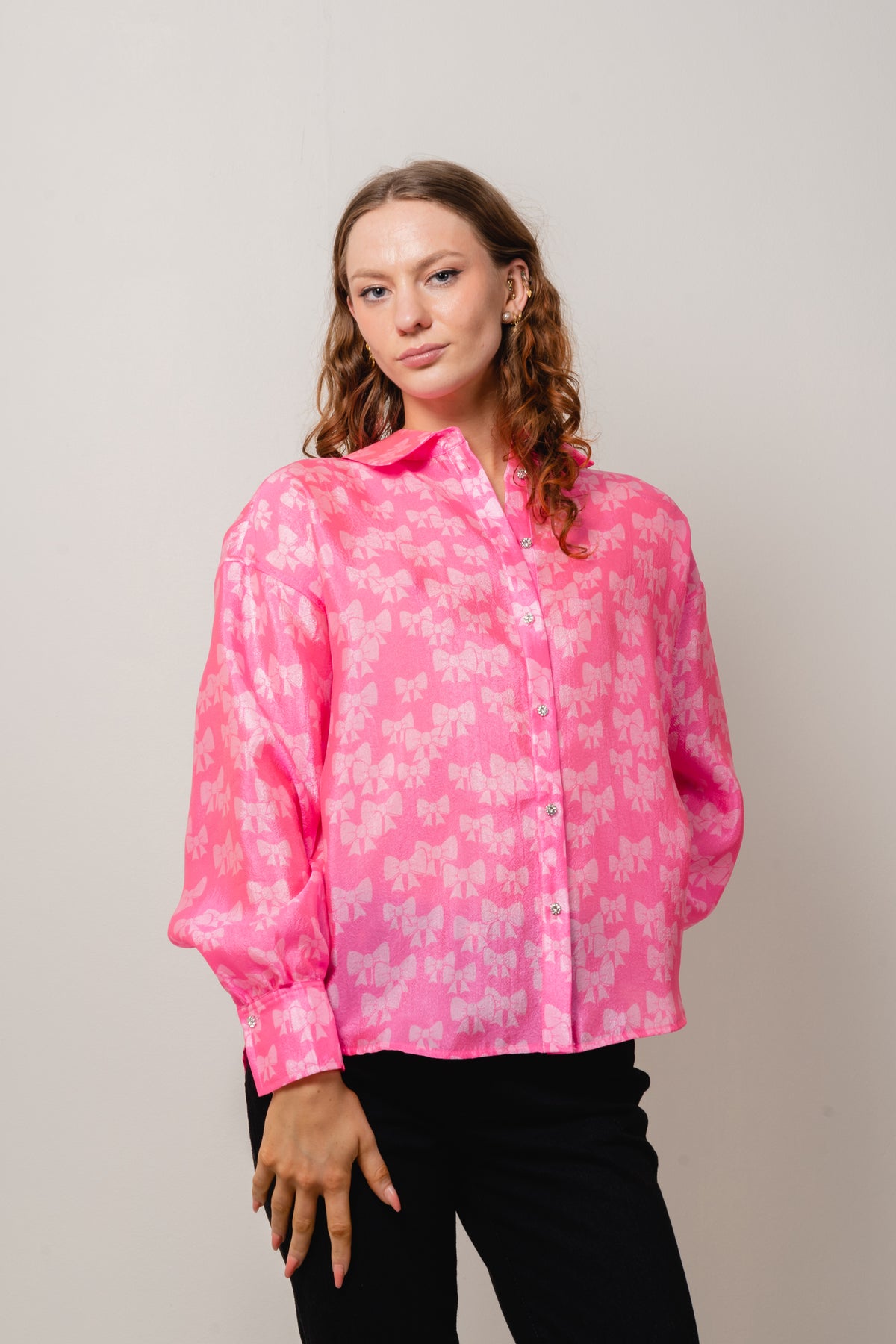 Gina Shirt - Bow Pink