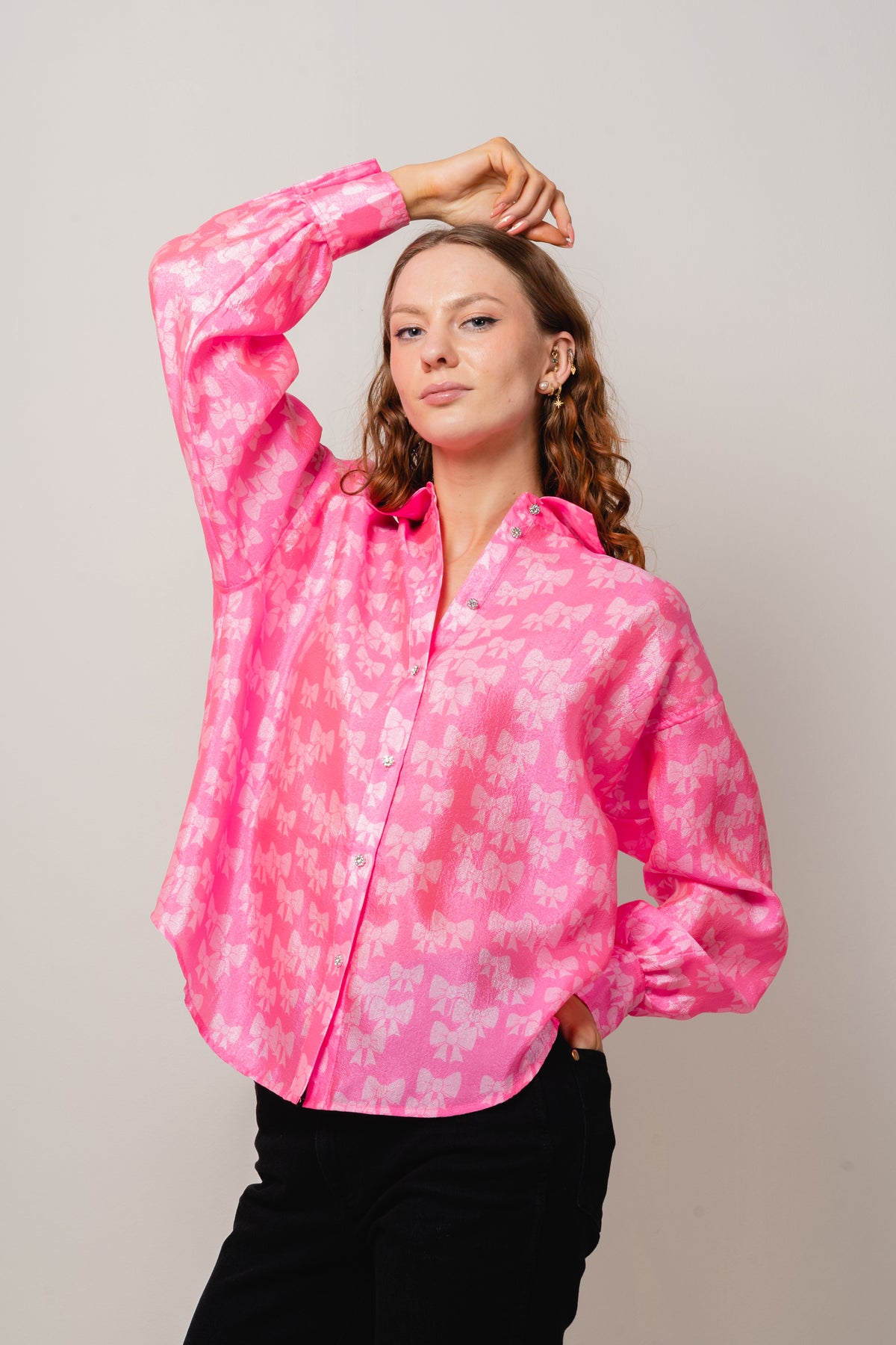 Gina Shirt - Bow Pink