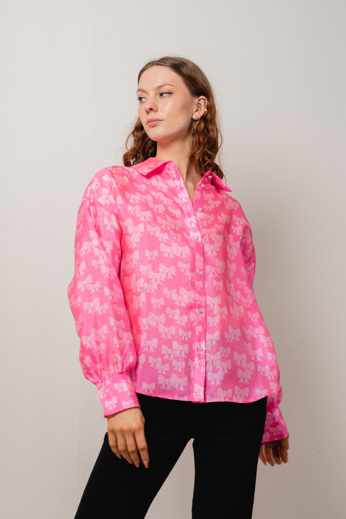 Gina Shirt - Bow Pink