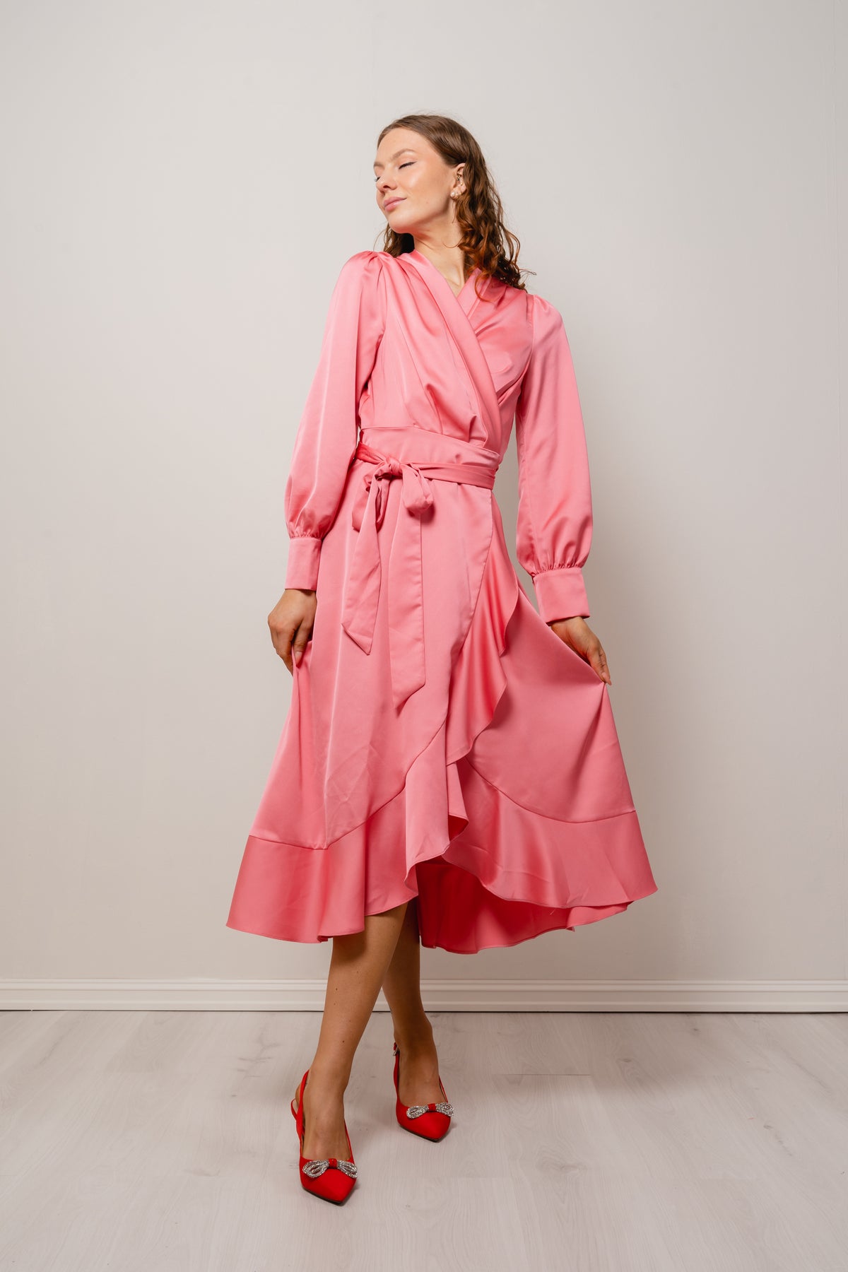 Iza Midi Dress - Coral