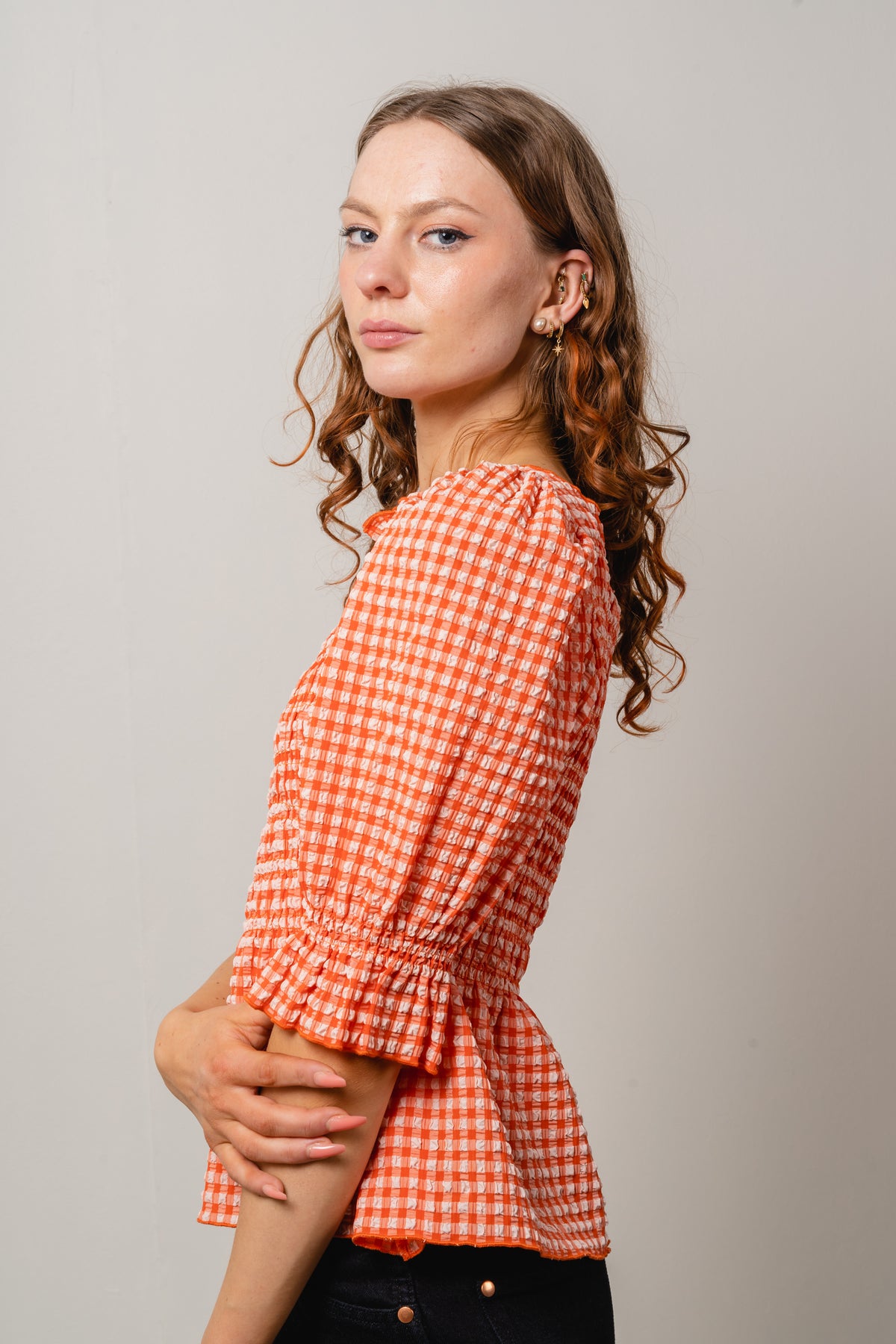 Georgia Top - Papaya Check