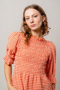 Georgia Top - Papaya Check