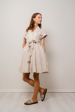 Addison Linen Dress - Beige