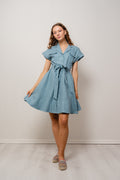 Addison Linen Dress - Dusty Teal