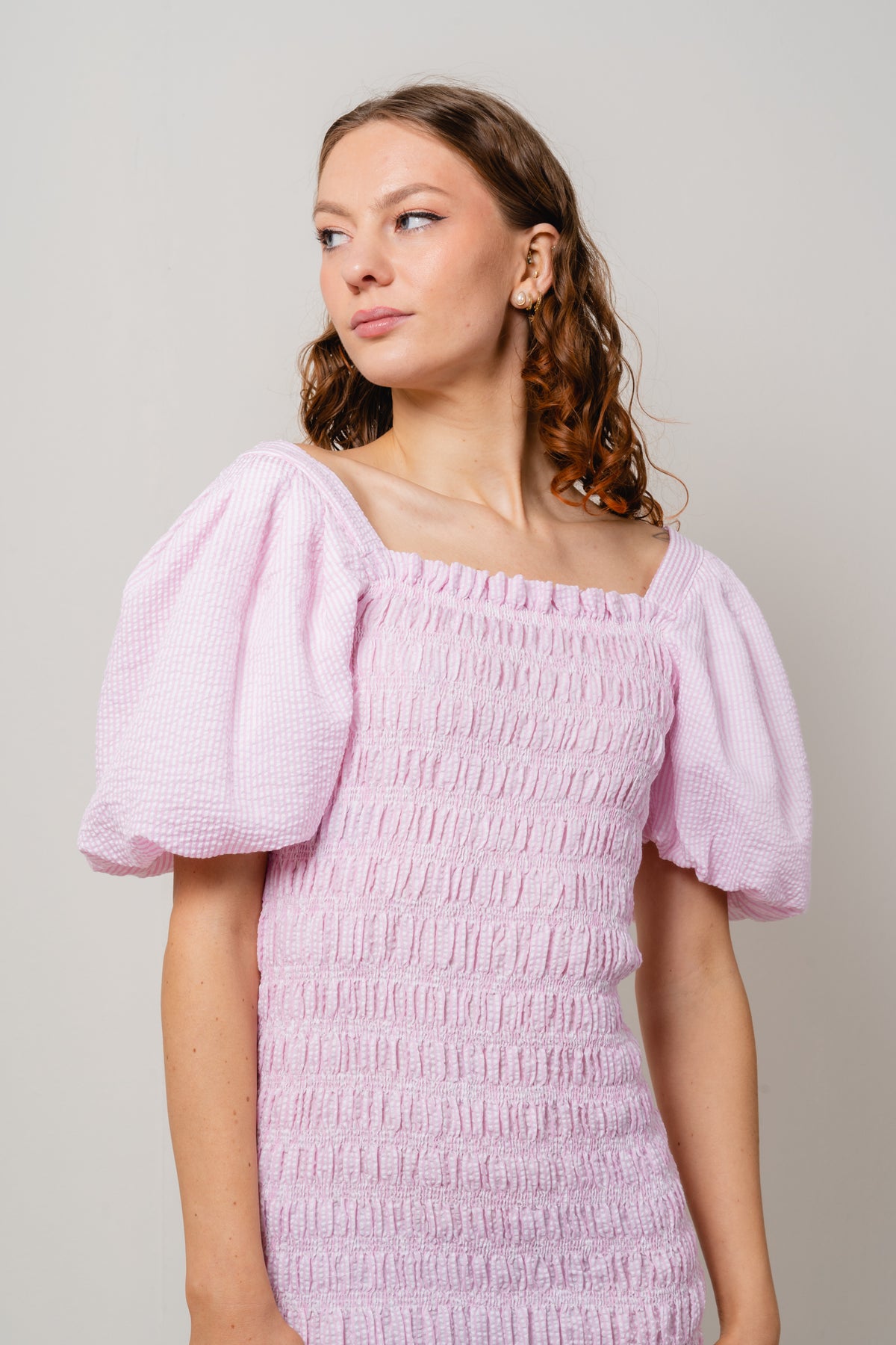 Rikko Stripe Dress - Rose