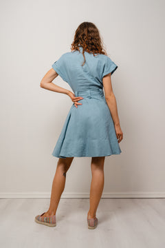 Addison Linen Dress - Dusty Teal