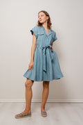 Addison Linen Dress - Dusty Teal
