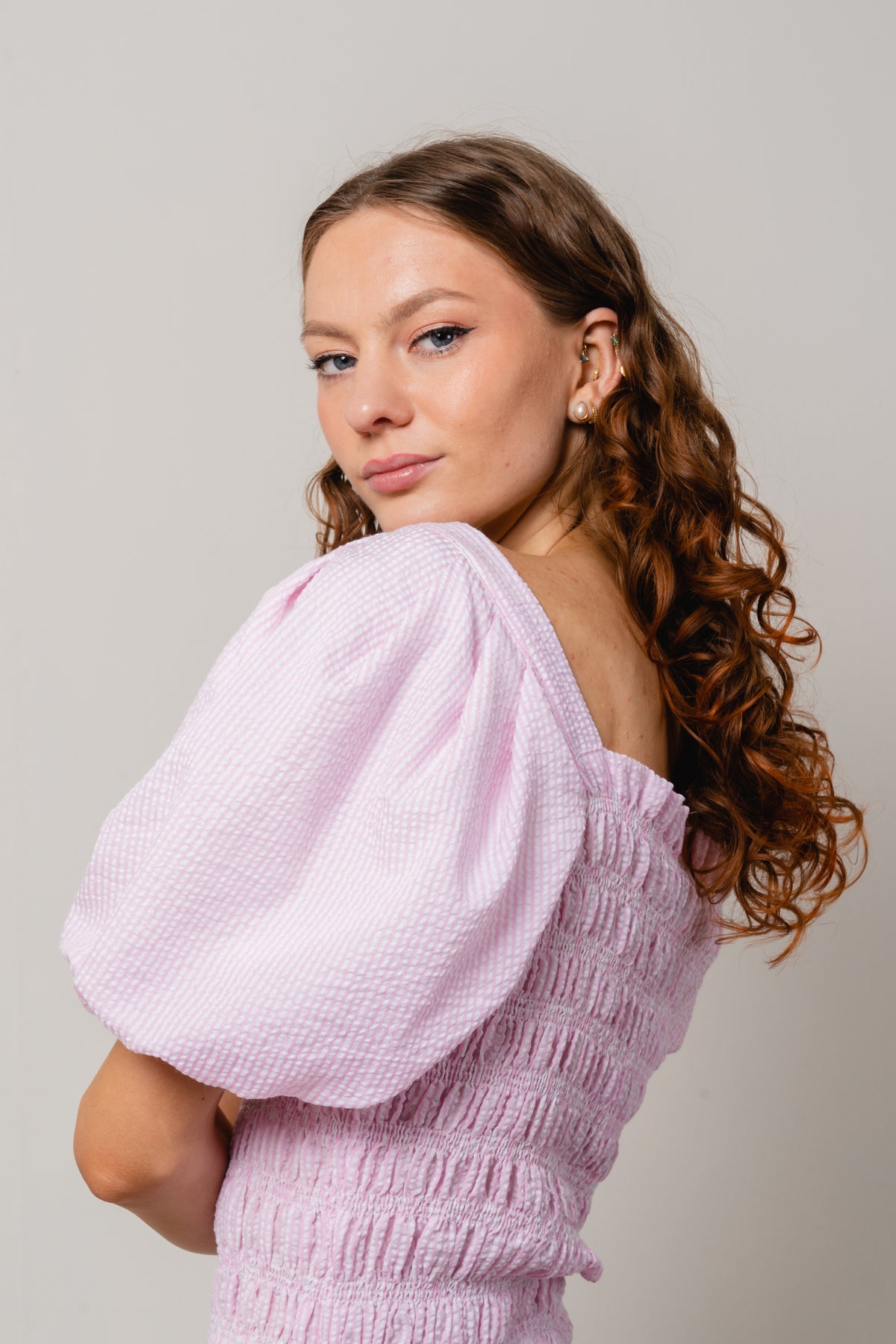 Rikko Stripe Dress - Rose