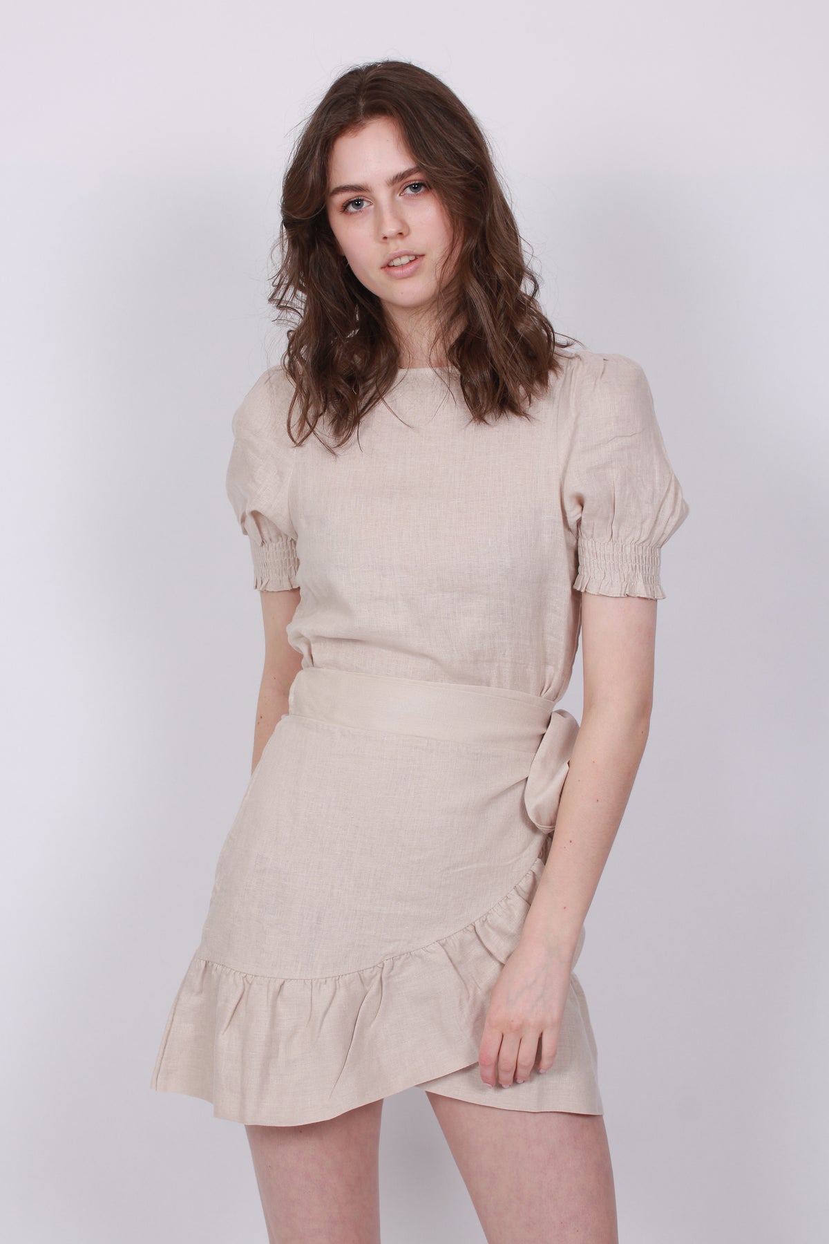 Serena Linen Dress - Beige - Ella & il - Kjoler - VILLOID.no
