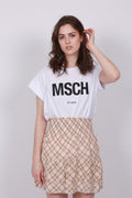 Alva MSCH STD Tee - White/Black - Moss Copenhagen - T-skjorter & Topper - VILLOID.no