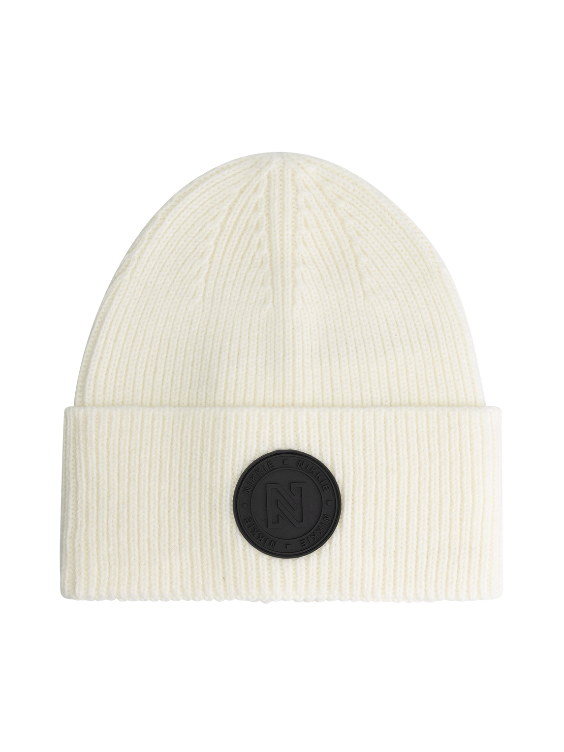 Round Patch Beanie - Star White