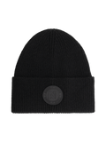 Round Patch Beanie - Black