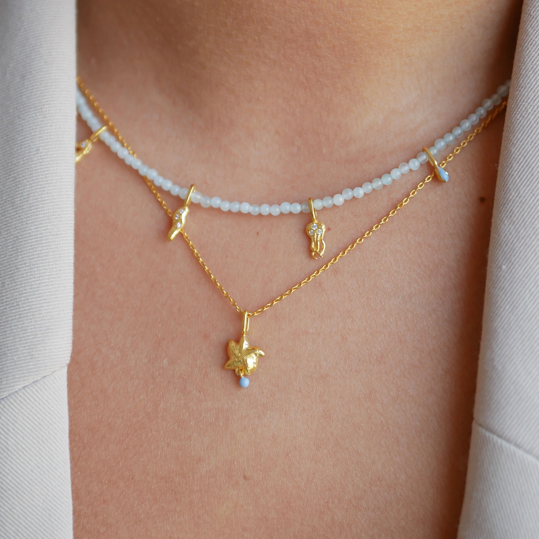 Starfish Necklace - Light Blue