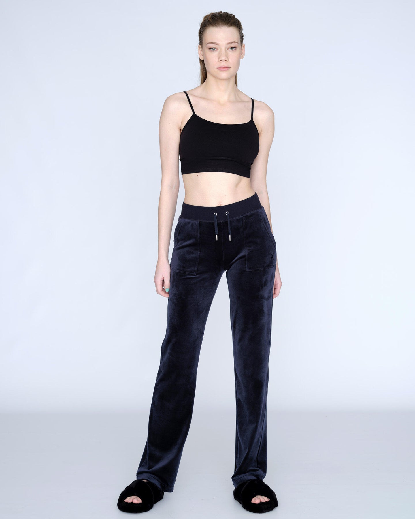 Del Ray Classic Velour Pant Pocket - Night Sky