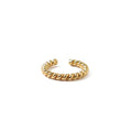 Rope Twist Single Ear Cuff - Pale Gold