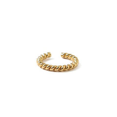 Rope Twist Single Ear Cuff - Pale Gold