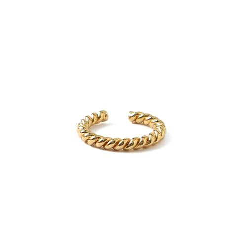 Rope Twist Single Ear Cuff - Pale Gold