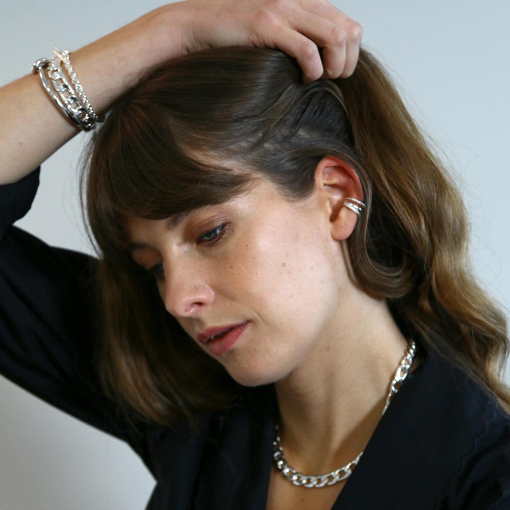 Double Ear Cuff - Silver