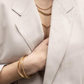 Snake Chain 3-Row Bracelet - Pale Gold